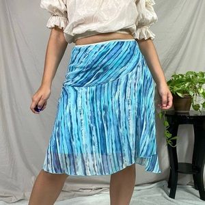Y2K asymmetrical aqua blue fairy skirt